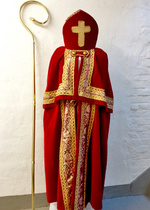 Kostüm Papst Umhang Samt rot